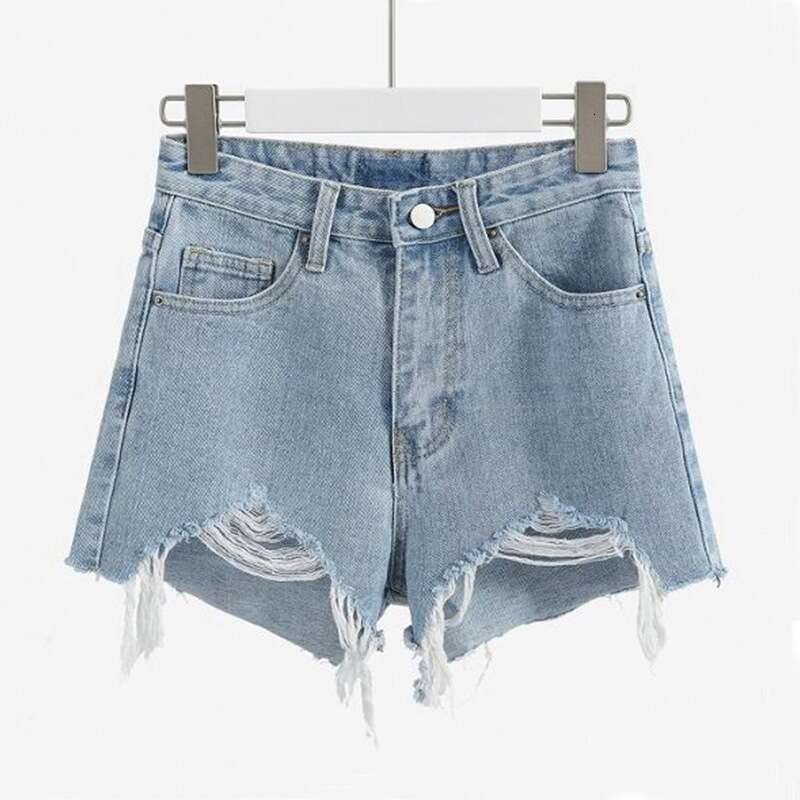 Shorts Women Denim Shorts Black Ripped Denim For Women Summer New High Waist Slimming Korean Style Fringe Wide Leg Shorts Jean Shorts