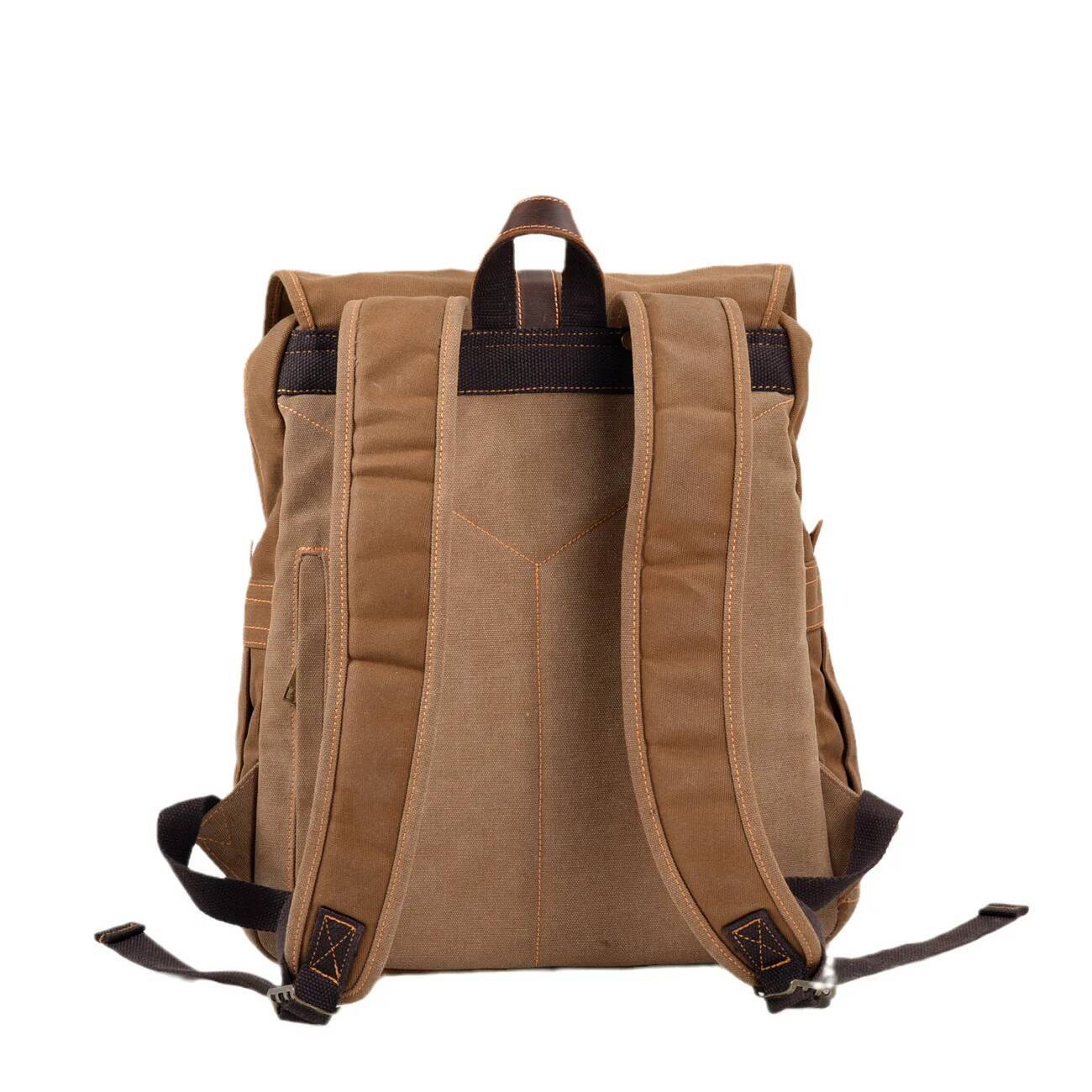 Canvas men's bag Camping outdoor hiking waterproof Student Leisure travel retro 16 "computer backpack