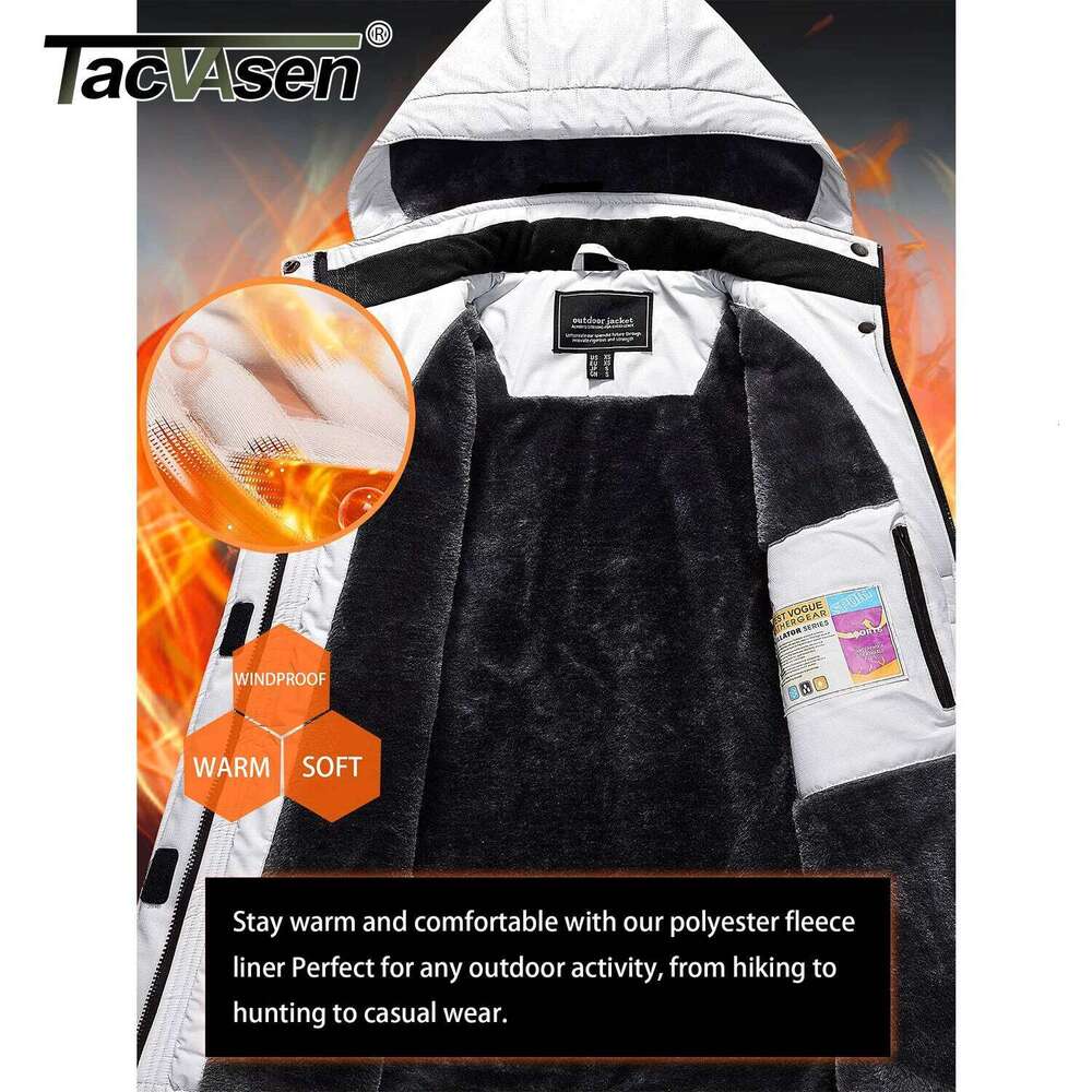 TACVASEN Women Winter Fashion Ski Snowboard Thermal Fleece Waterproof Fish Casual Work Rain Jacket Coat Windbreaker Parka