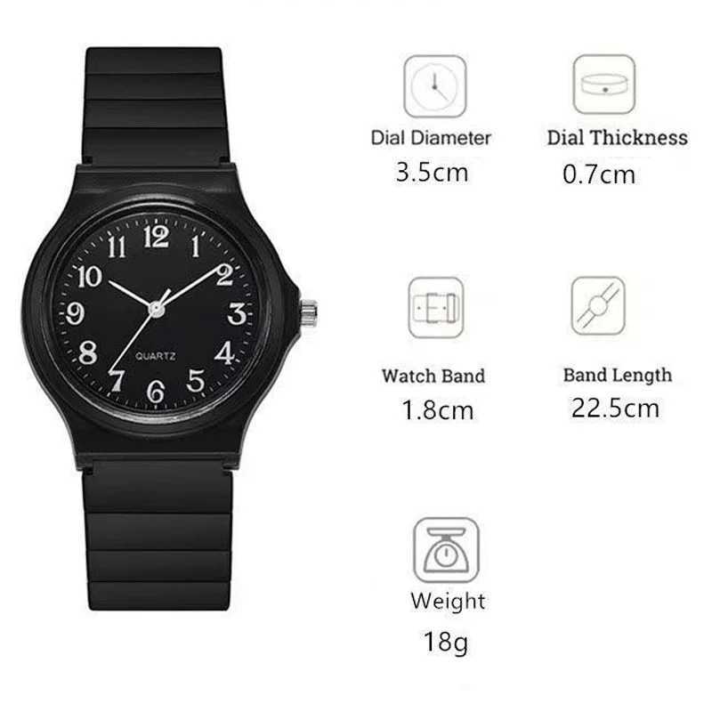 YIKAZE Exam Watch Silicone Strap Simple Women Watch Student Ladies Quartz Wristwatch Waterproof Round Small Dial for Women XJ250527