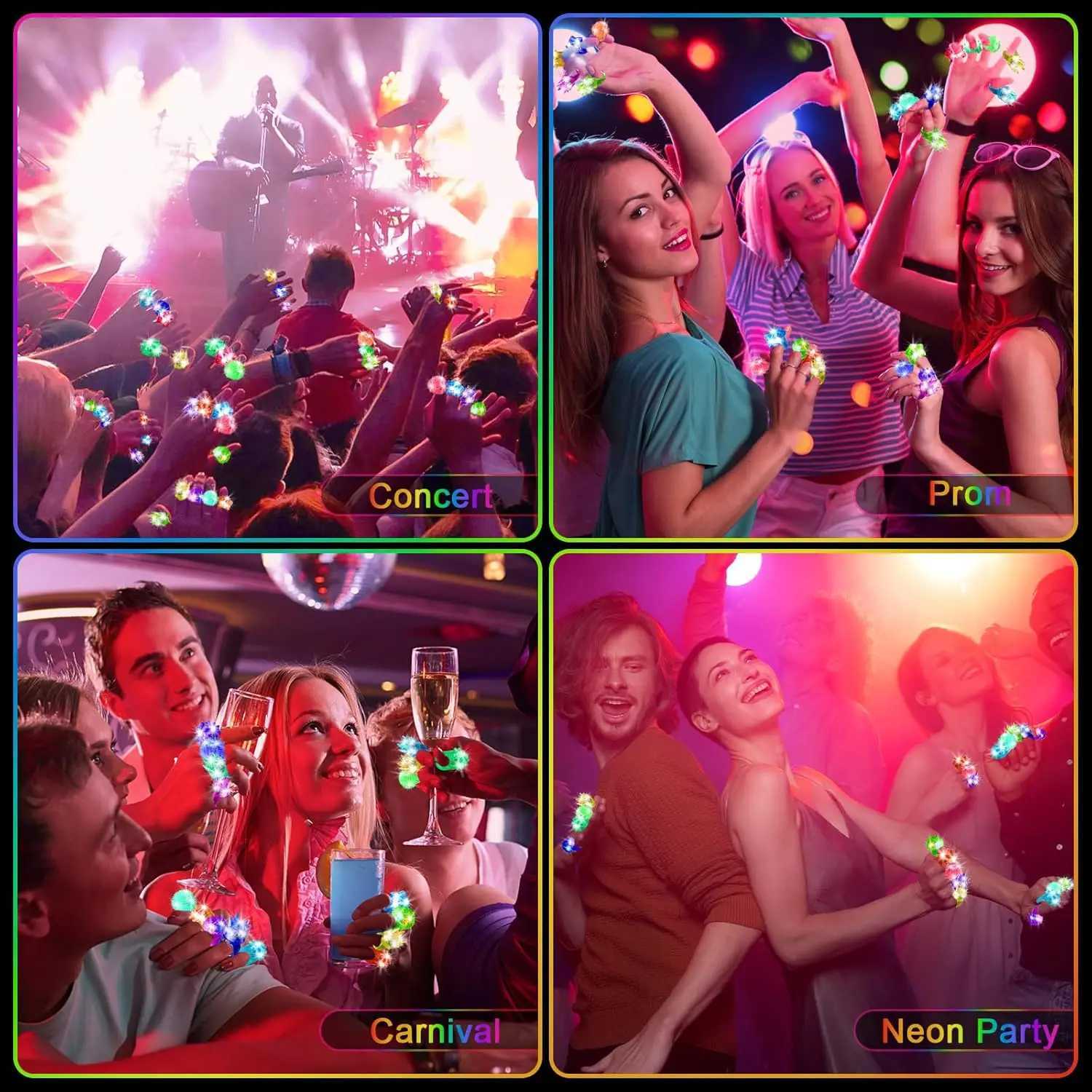 150-Pack LED Light Up Rings 6 Styles Glow in the Dark Party Favors for Kids Adults Birthday Classroom Prizes Raves W250528