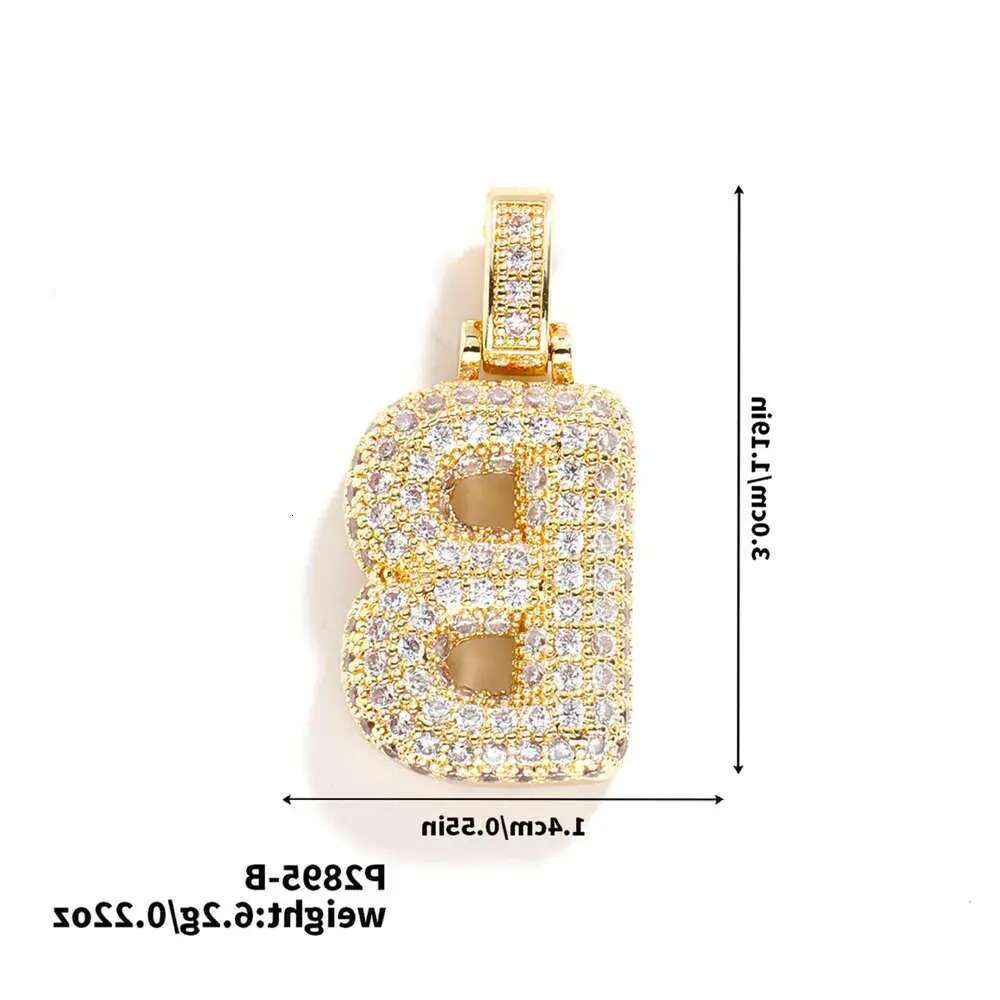 Hot selling collarbone chain copper inlaid zircon 26 English letters fat pendant hip-hop trendy necklace