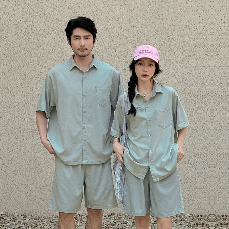 Family Look Matching Clothes Sets for Couple Mother and Daughter Blouse Shorts Two Piece Outfits Father Son Costume Suit 250528