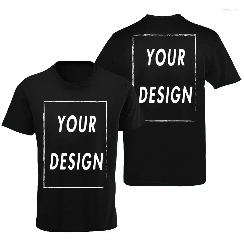 Men's T Shirts Custom Tshirt Front Back Print Professional Your Own Logo Text Po Male Personalized Premium Gifts T-shirt EU Size Cotton