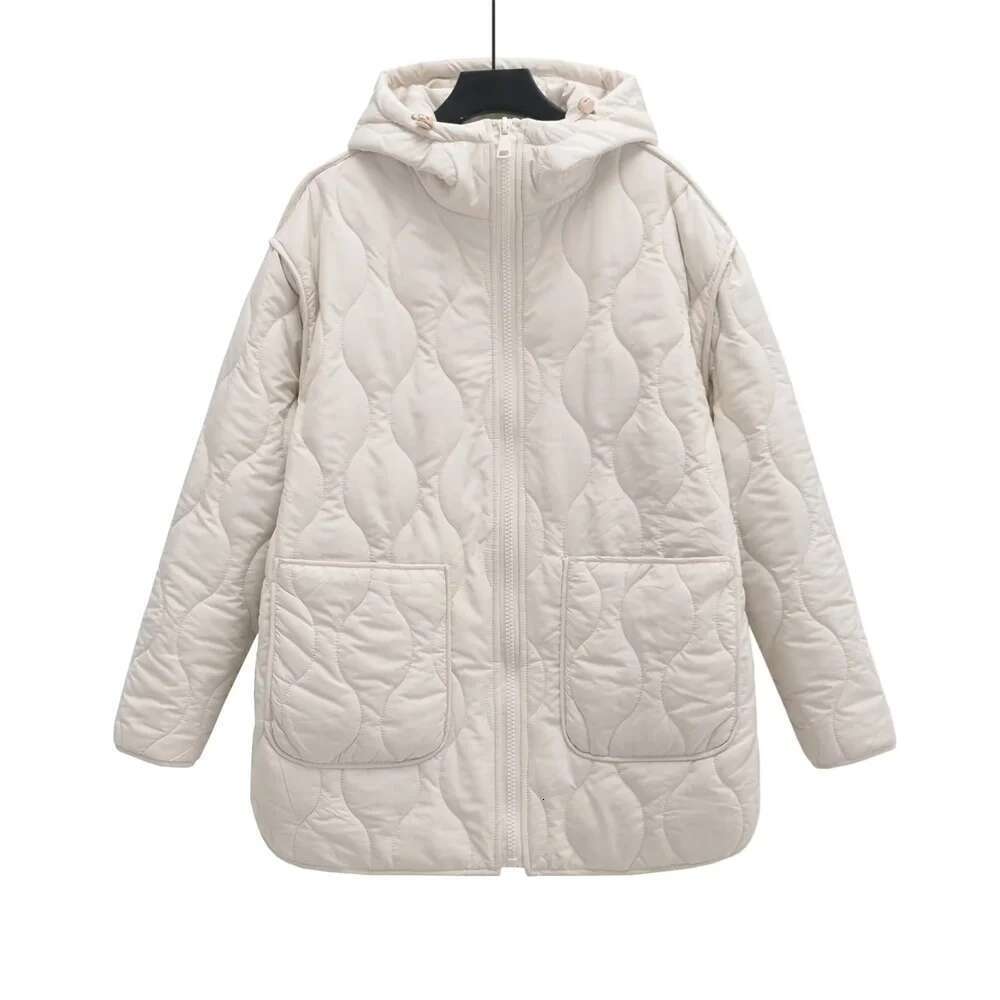 UNIZERA Autumn/Winter Product Women's New Fashion and Casual Versatile Stand up Collar Hooded Jacket Cotton Coat