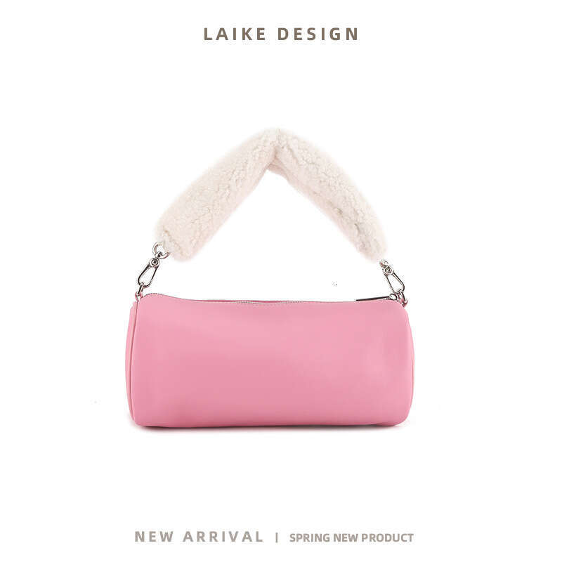 Handbag for Women Spring New High-End Chain Cylinder Simple Sheepskin Shoulder Mini Versatile Crossbody Bag