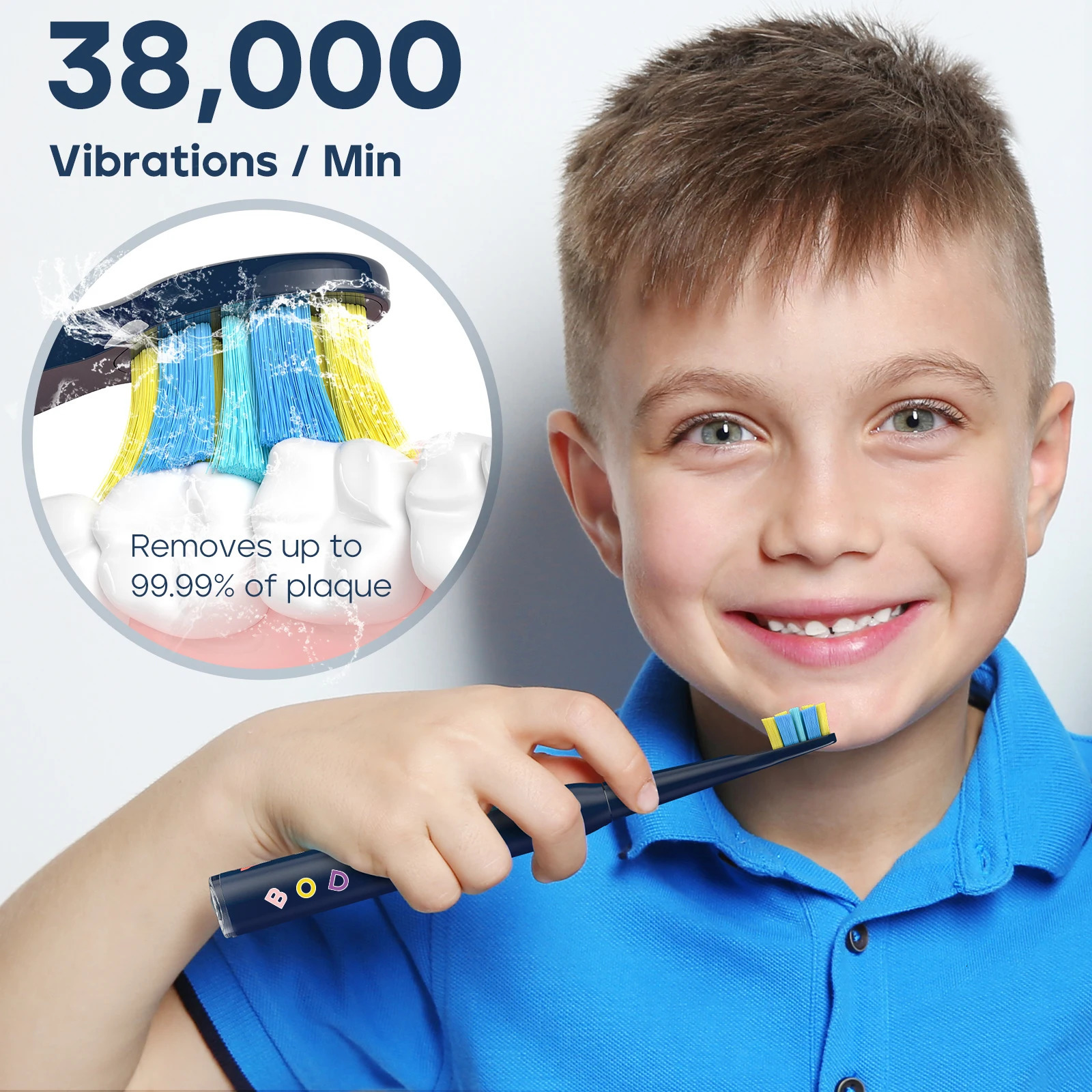 Seago Kids Electric Toothbrush for 6Years 5 Modes Rechargeable IPX7 Waterproof Power Sonic Replacement Head SG2303 250519
