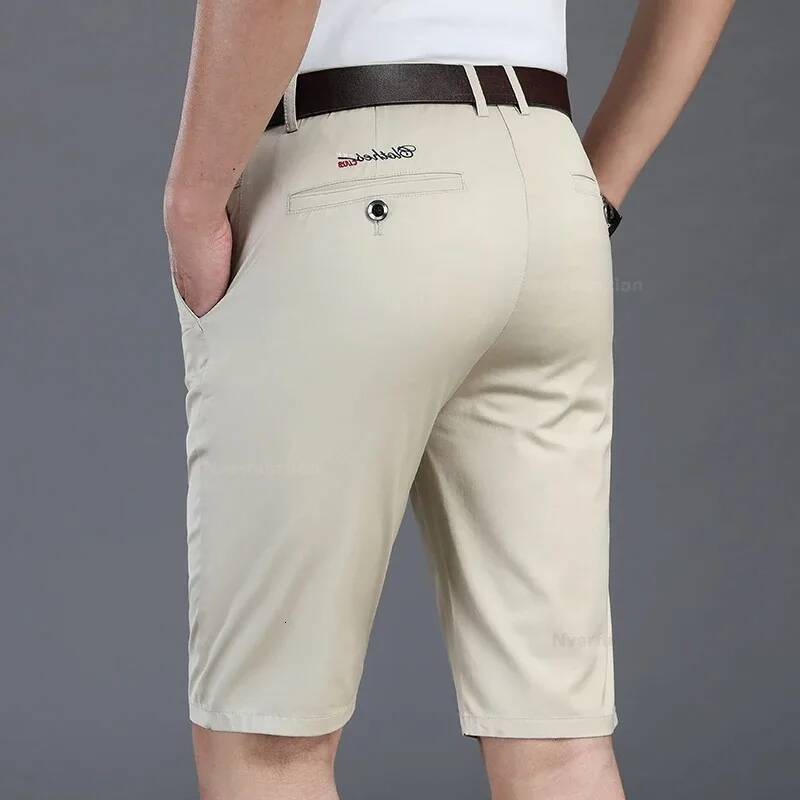 Men Summer New Knee Length Cotton Business Casual Pants Classic Brand Comfortable Clothing Shorts Male Boardshorts