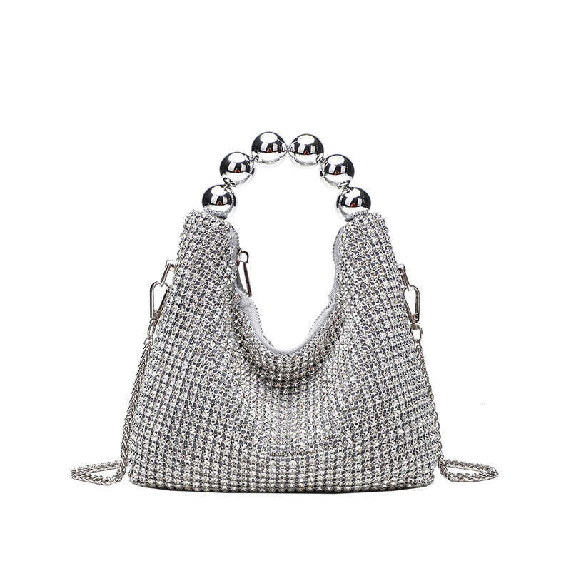 New Full Rhinestone Women's Inlaid Diamond Evening Shiny Handbag Clip Chain Shoulder Crossbody Bag