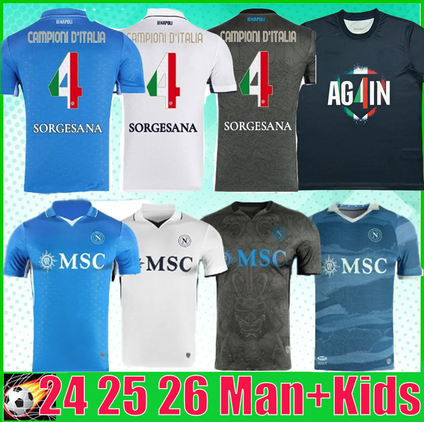 24 25 26 Napoli soccer jerseys 2025 KVARATSKHELIA LUKAKU Halloween special shirt MINJAE maillot naples ZIELINSKI H.LOZANO OSIMHEN POLITANO football kids kit