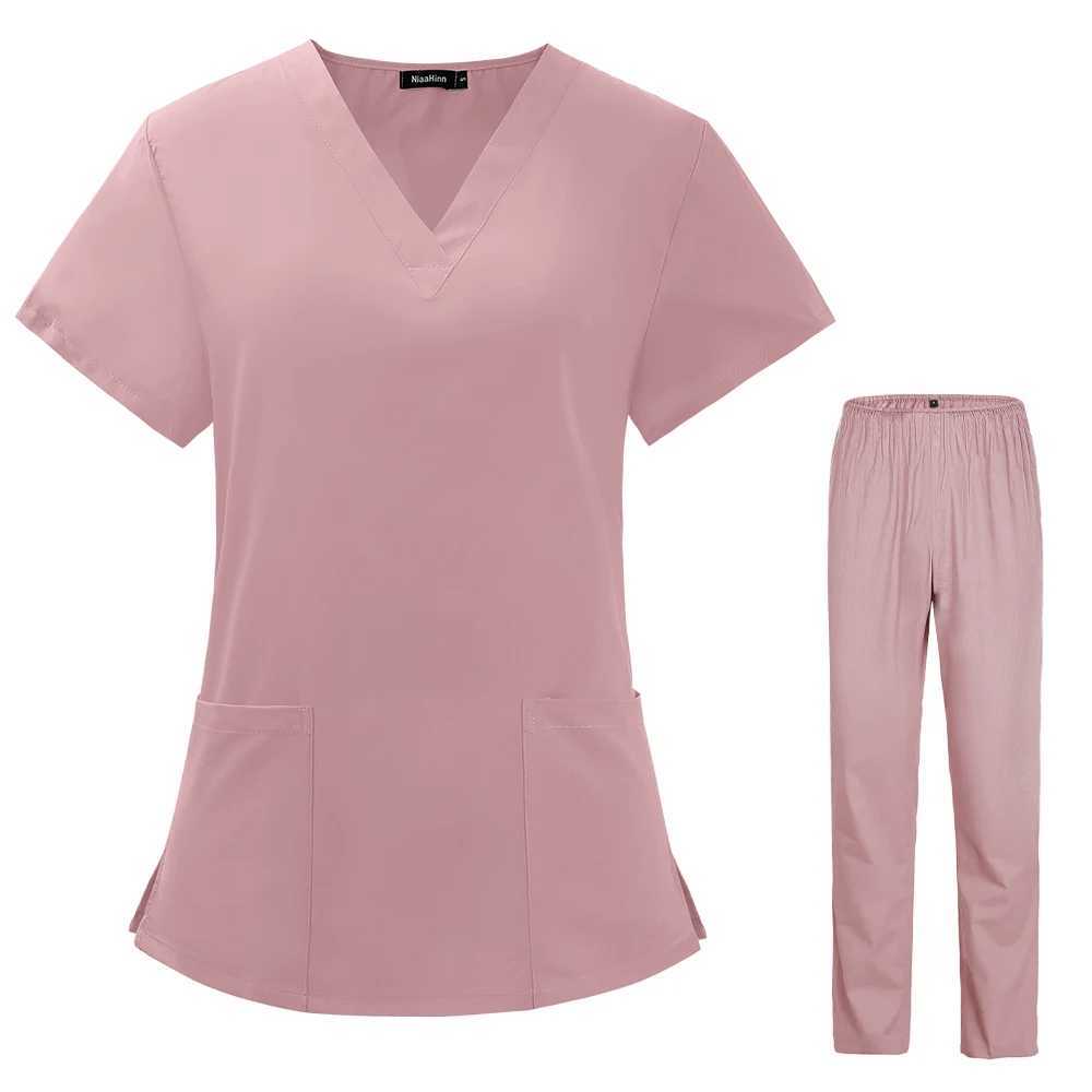 Thin Breathable Short Slve Suit Women Care Scrubs Uniforms Medical Health Service Working Clothes Nurse Work Medical Uniforms X250528