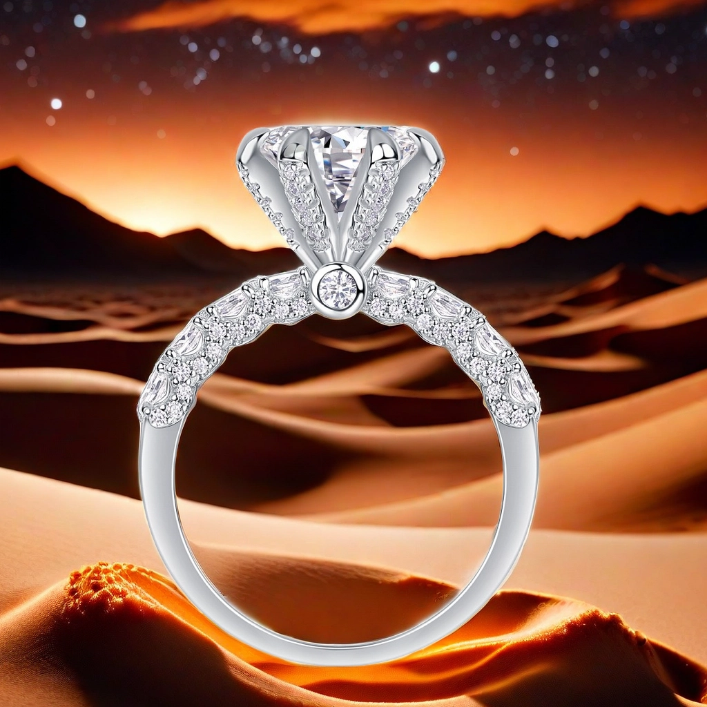 D color VVS1 1/2/3CT moissanite love ring S925 sterling silver Classic highly popular auspicious for marriage proposal Versatile design Gift for girlf