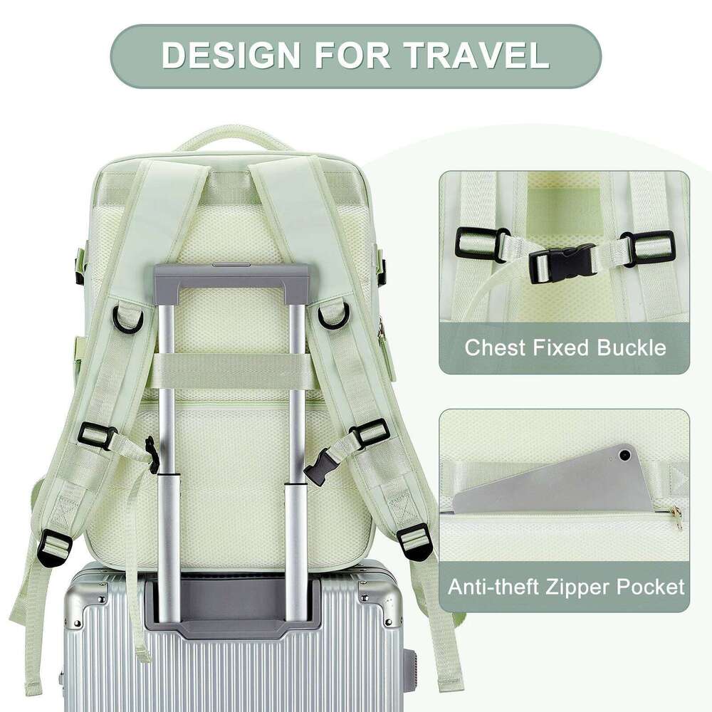 Travel Women Men, Carry On Backpack Airline Flight Approved Waterproof Laptop Backpack, Casual Daypack For Business