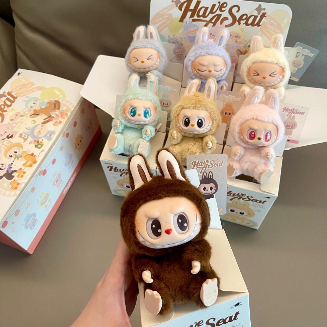 Popmart Labubu Monster doll Lanyard Macarone Series Blind Box Animated Character Toy Keychain Birthday Girl Couple Gift