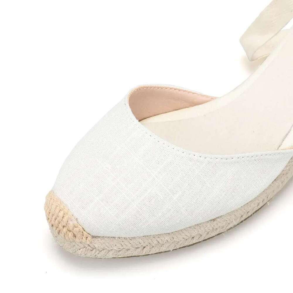wedges shoes women Lace-up Sandals Simple and Stylish Mid-Heel Ankle Strap Platform in Espadrille for Comfortable Summer