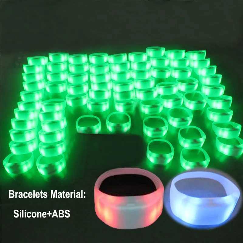 LED DMX TPU Wristbands Renk Deitiren LED Beyaz Silikon Bileklikler RGB Naylon Bilezikler Parti Etkinlii iin 50 Adet/Lot W250528