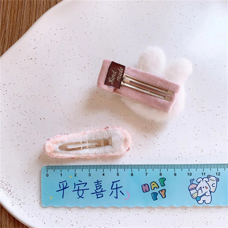 Cute Cartoon Plush Rabbit Princess Hairpins Children Girls Hair Clips Barrettes Accessories Hairclip Headwear Headdress Ornament 250528