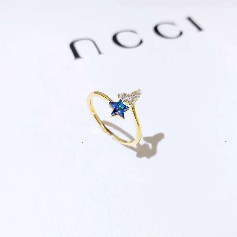 Beauty fish tail female ins personality, simple and cold style, open mouth ring, fashionable, niche, light , trendy, liquid food finger ring