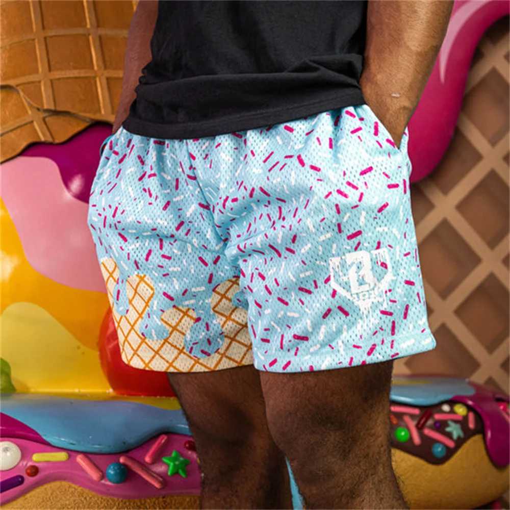 2025 Hot Summer Ice Cream Mens Basketball Shorts Youth Sports Gym Loose Shorts Quarter Outdoor Sports Shorts Street Short Pants X250528