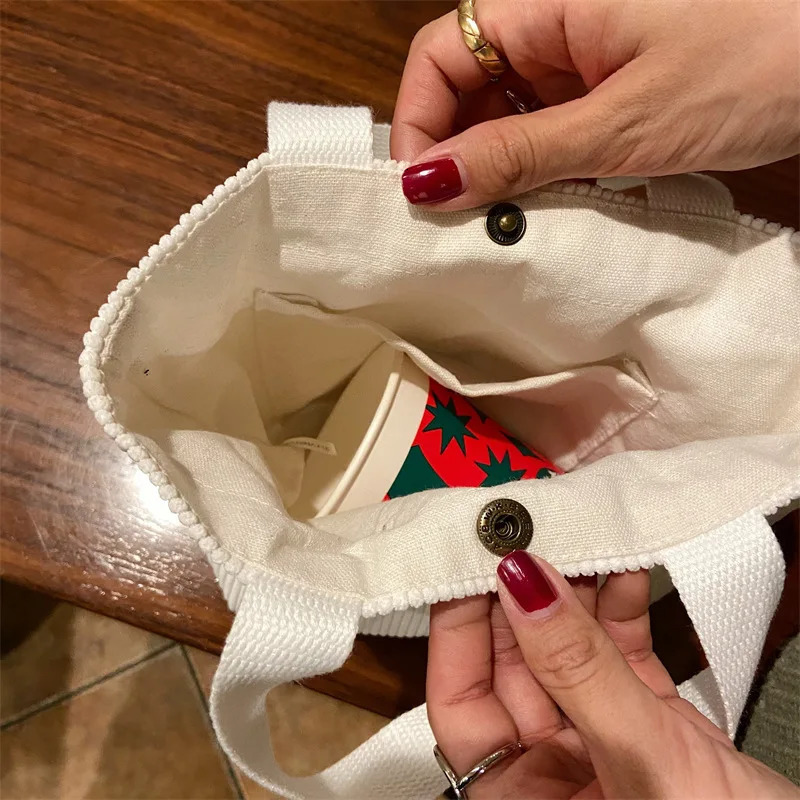 Cute Corduroy Shopper Tote Bag Woman Girls Lady Travel Shopping Cloth Handbags Lunch Bag Small Portable Hand Pouch Bag Organizer 250526