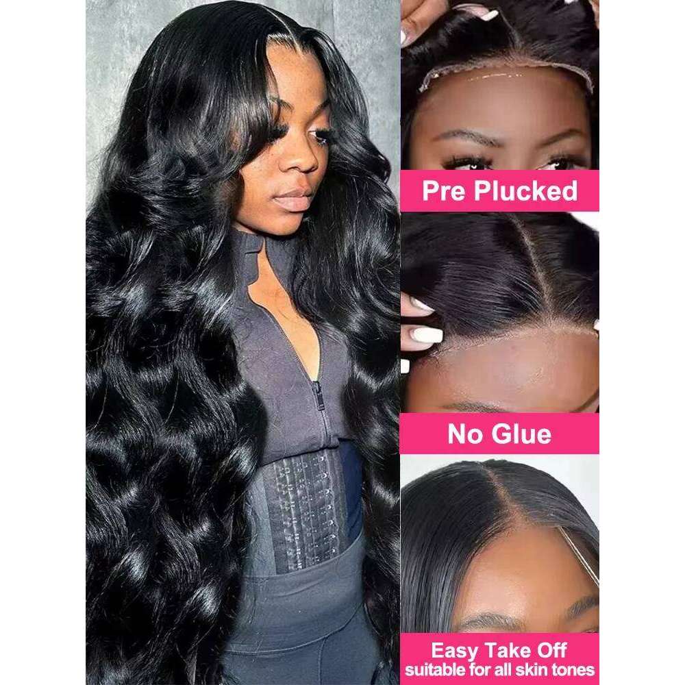 13x4 Body Front Human Hair 200% Water Wave Pre Plucked HD Transparent Lace Wig 5x5 Closure Glueless Wigs For Women
