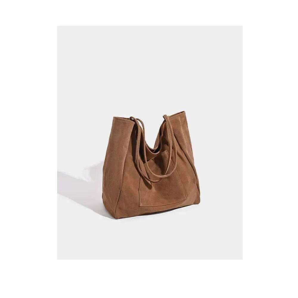 Autumn/Winter Capacity Chamois Leather Idle Style Single Shoulder Bag Artistic Student Versatile Handbag Large Shopping Ba