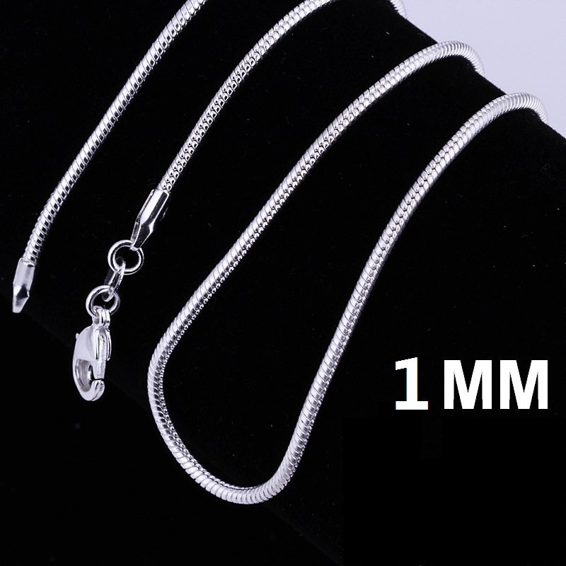 Chains Necklaces Pendants Jewelry 925 Sterling Sier Plated Necklace Chain 16"18"20"22"24" 1Mm Thin Box Bike Pendant For Women