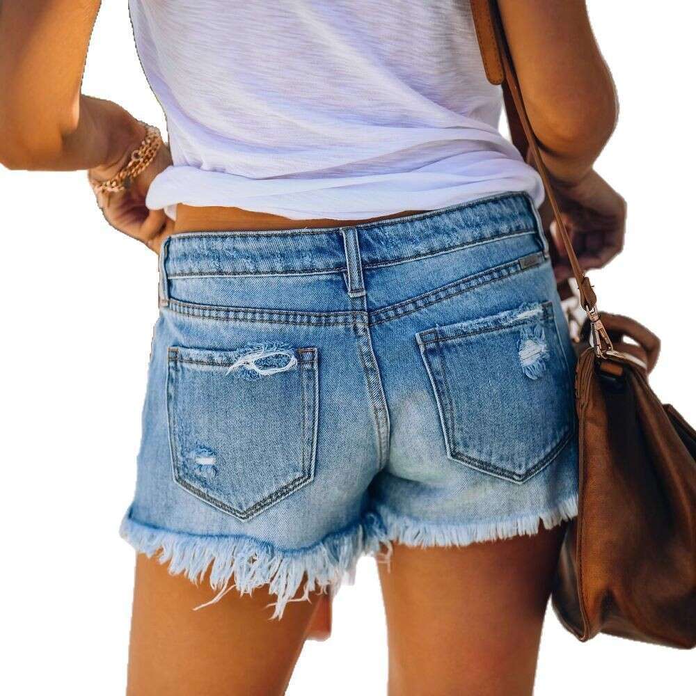 Shorts Women Denim Shorts Fashion Trend Summer New Ripped Fringe Denim Shorts Women Hot Pants Jean Shorts