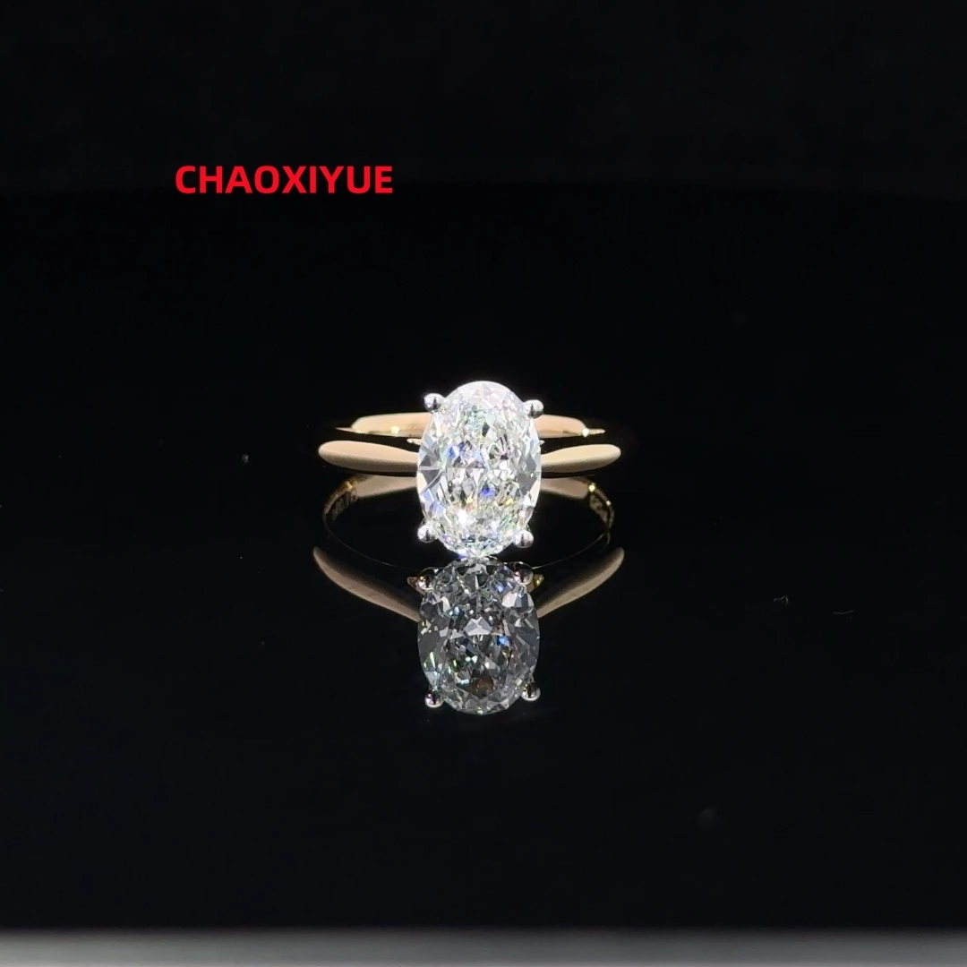 Customizable Solitaire Oval 1ct-4CT White Gold 14K18K IGI Certified CVD HPHT Lab Grown Diamond Ring for Women Engagement Wedding