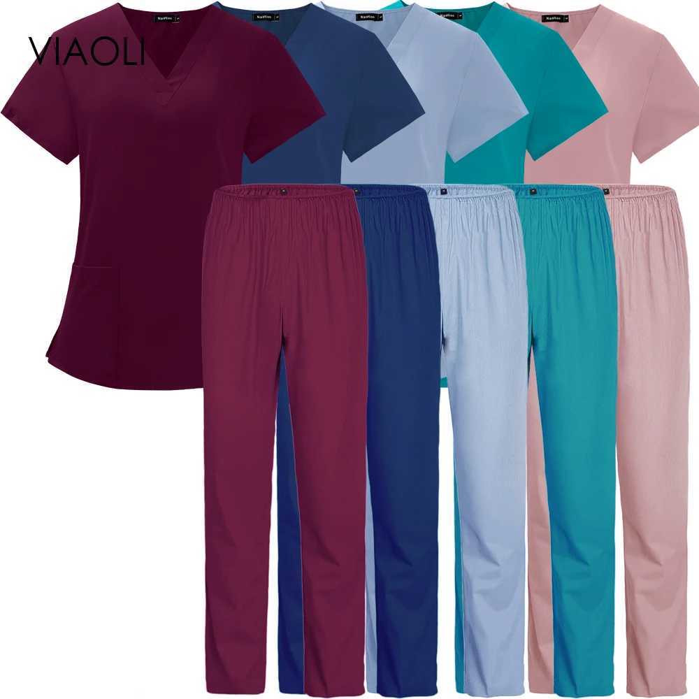 Thin Breathable Short Slve Suit Women Care Scrubs Uniforms Medical Health Service Working Clothes Nurse Work Medical Uniforms X250528