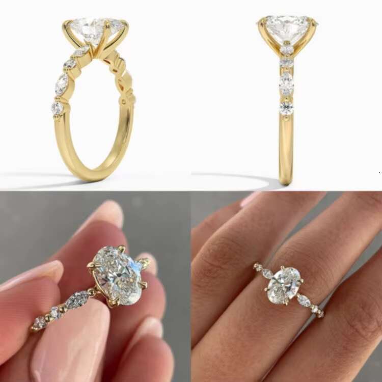 Luxury Lab-grown Diamond Ring Gold Oval Cut Engagement Ring FineJewelry 14k 18k Gold Accept Customization