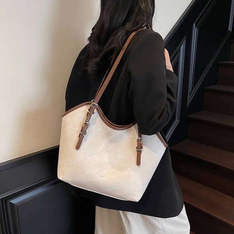 Hot Selling Large-Capacity Retro Tote For Women, Versatile Commuter Shoulder Bag With Vintage Design, Free Shipping Designer Bags