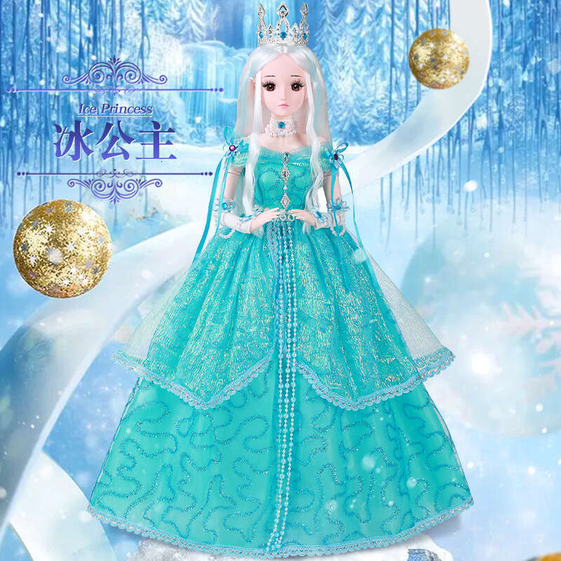 80cm Extra Large Doll Little Girl Elsa Princess 2024 New Set Toy Birthday Gift