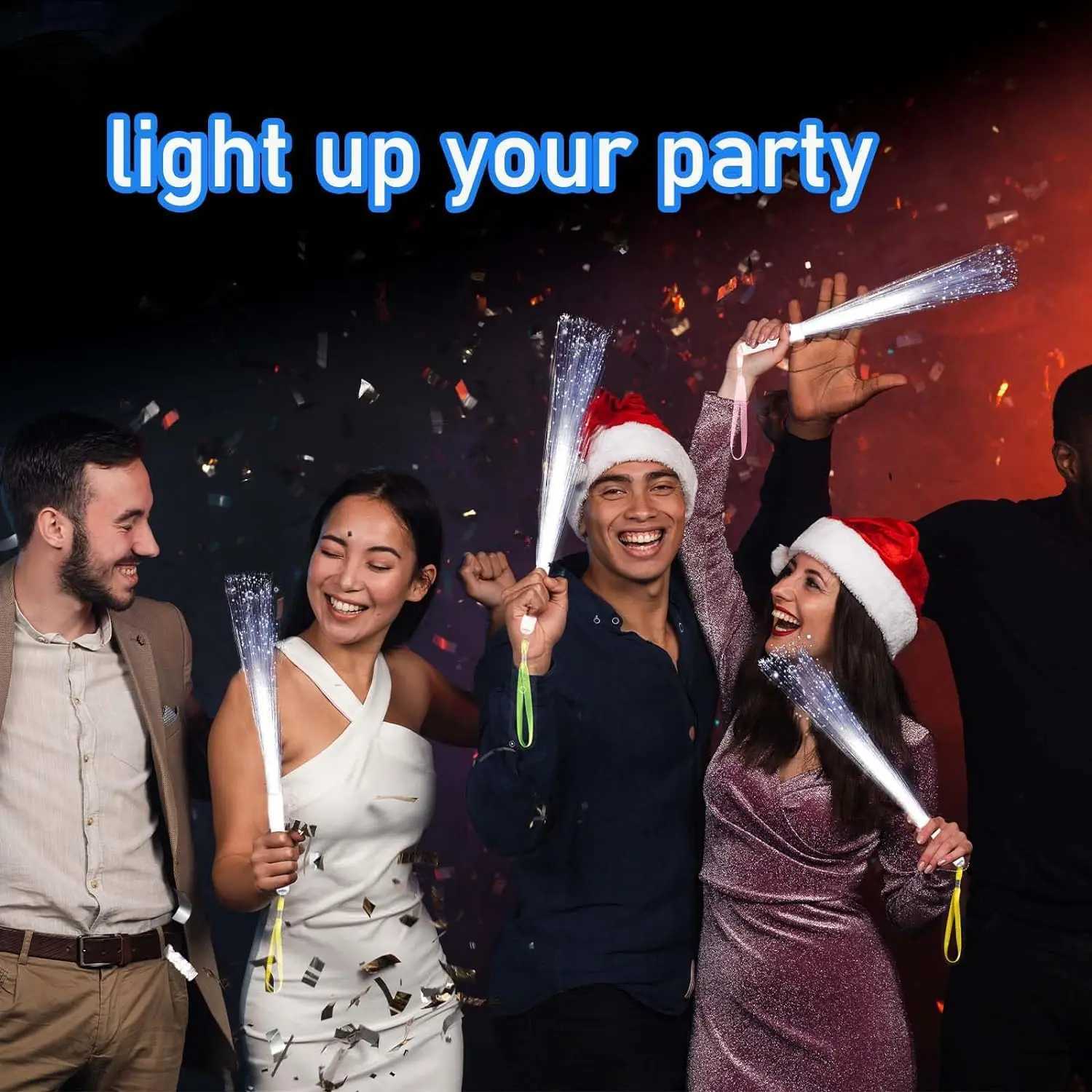 24-100PCS White Glow Sticks 3 Models Wedding Sparklers Fiber Optic Wands Sticks Light up Sticks Led Light Wands Bridal Shower W250528