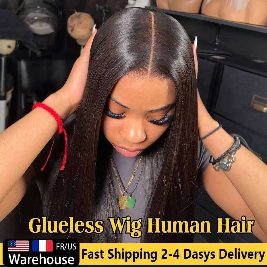 MYLOCKME And Go Brazilian Straight 6x4 5x5 9x6 7x5 Lace Closure Glueless Wig Human Hair Ready To Wear Pre Cut