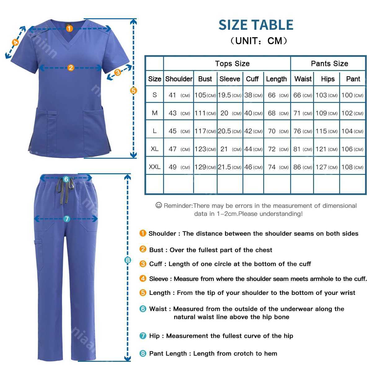 Niaahinn Pet Grooming Working Clothes Scrubs Uniform Suit Short Slved Nursing Uniform Women Multicolor Doctor Medical Workwear X250528