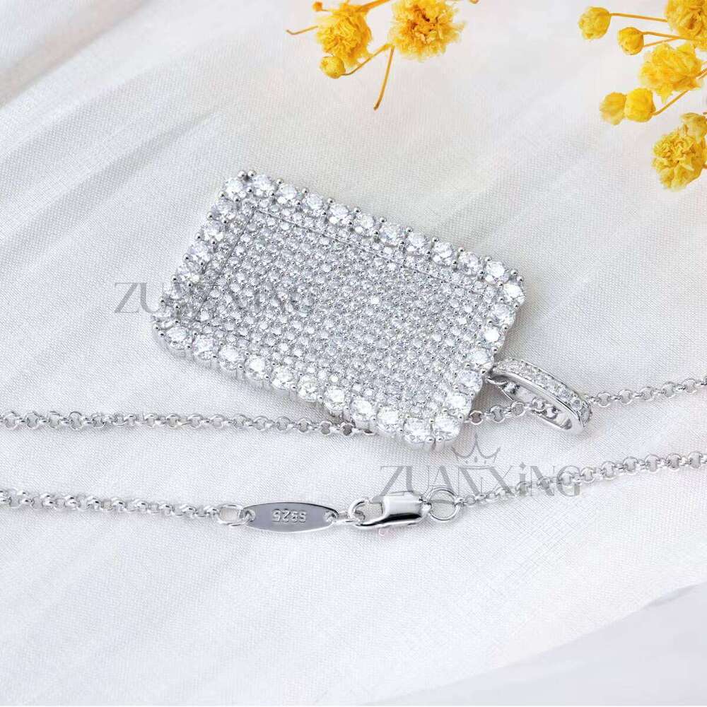 European American Hip Hop Rap Same Style Hang Full D Color Moissanite Necklace Over Dia Pen Fashion Accessories Pendant