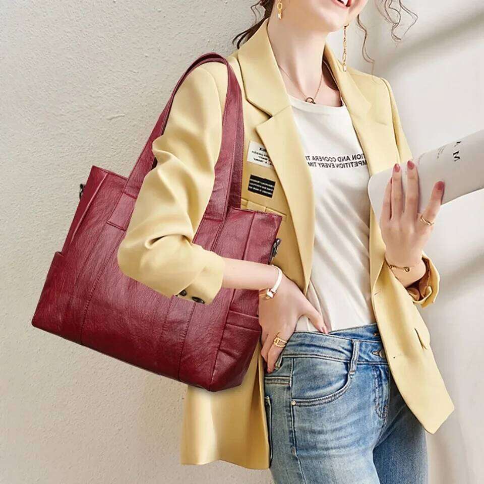 3 Set Women's New High-Quality PU Leather Shoulder Cross-Body Bags Designer Ladies Messenger Commuting Versatile Handbags