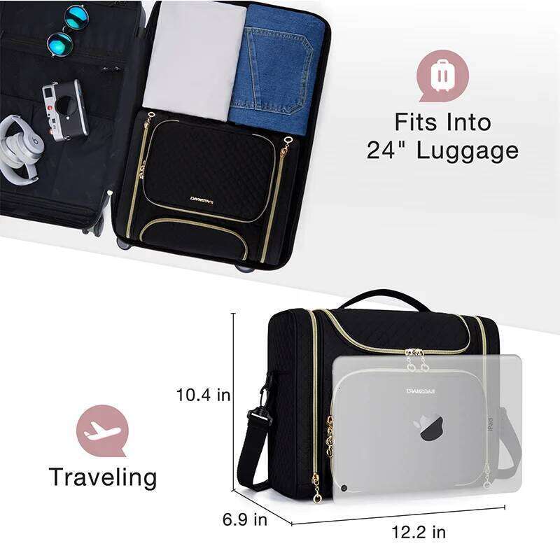 BAGSMART Makeup Women Water-resistant Large Capacity Toiletry Cosmetic Bag for Make up Travel Organizer Essentials