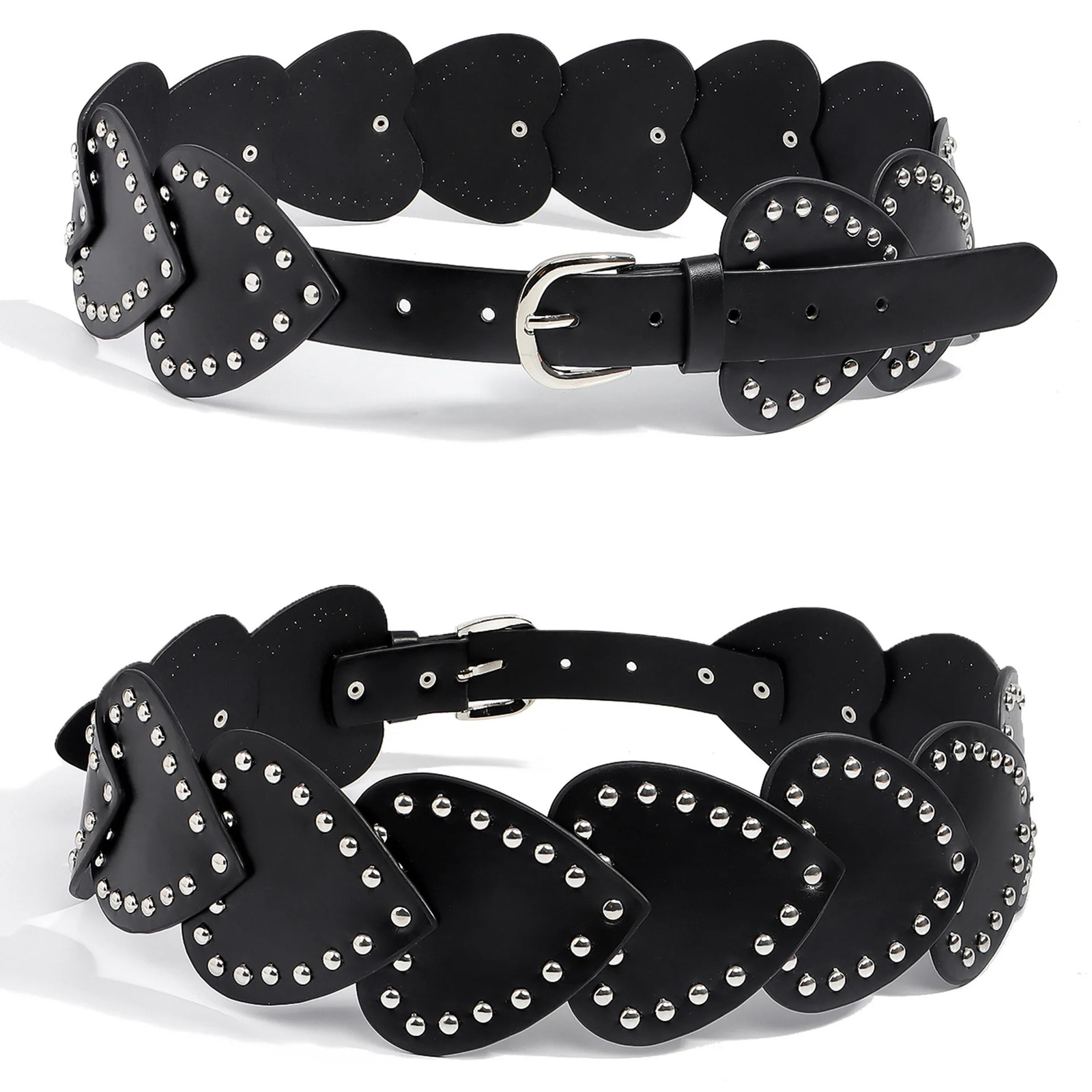 Ladies Fashion Trend Retro Belt Love Rivet Needle Buckle Belt Punk Versatile Waist Accessories Wearing Belt 250523