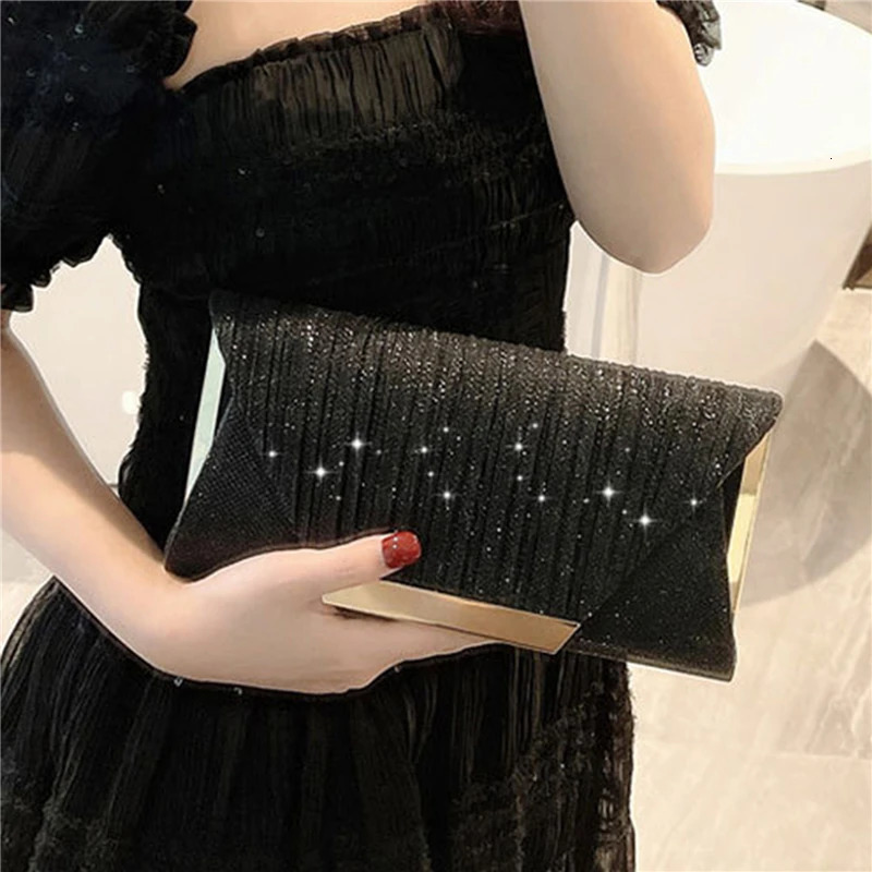 Women Exquisite Evening Bag Party Banquet Glitter Purse Lady Elegant Wedding Clutches Handbag Female Cocktail Chain Shoulder Bag 250526