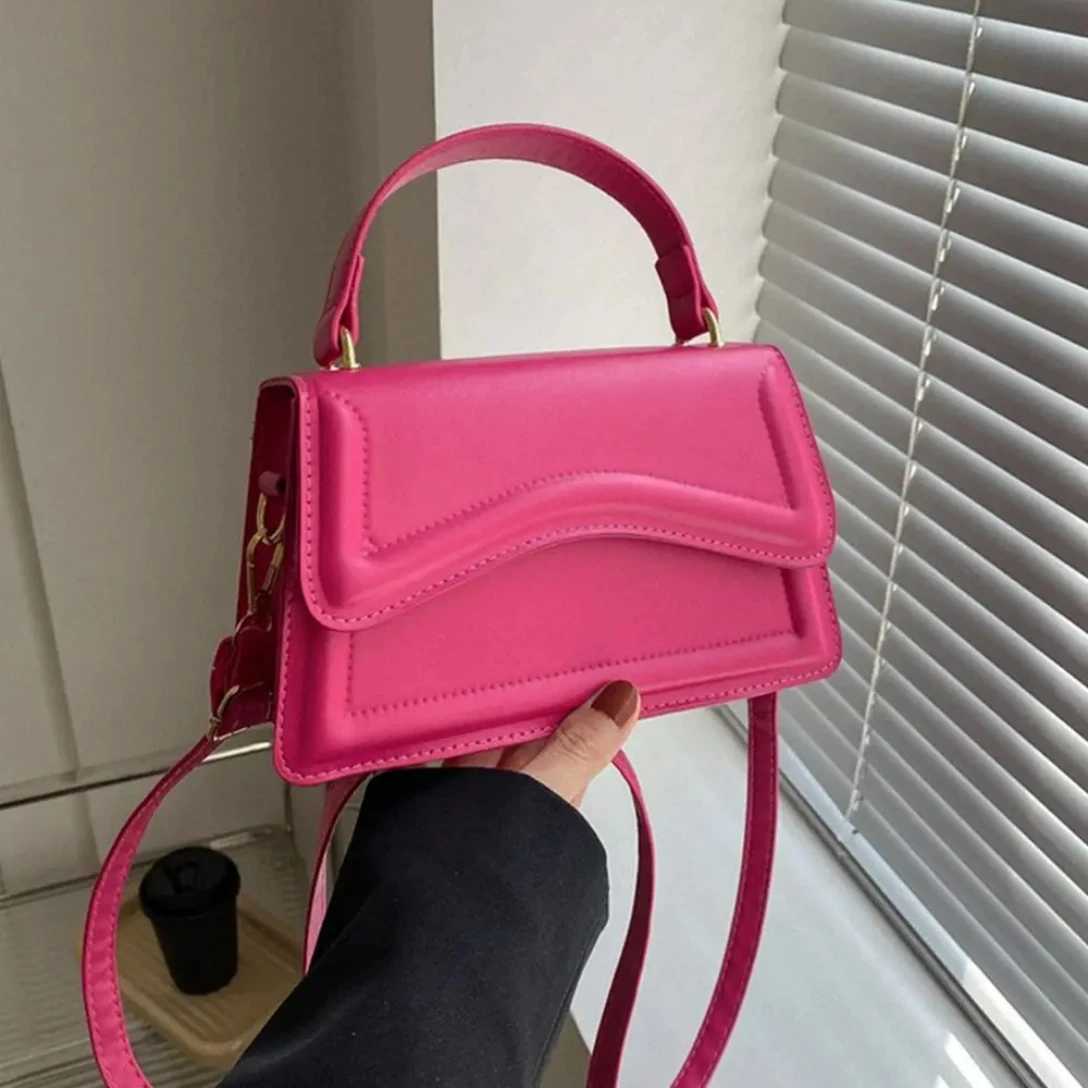 Hot Fashion Pu Leather Messenger Shoulder Bag Ladies Solid Color Handbags Leisure Stylish Crossbody Bags For Women Shoulder Bag Y250528