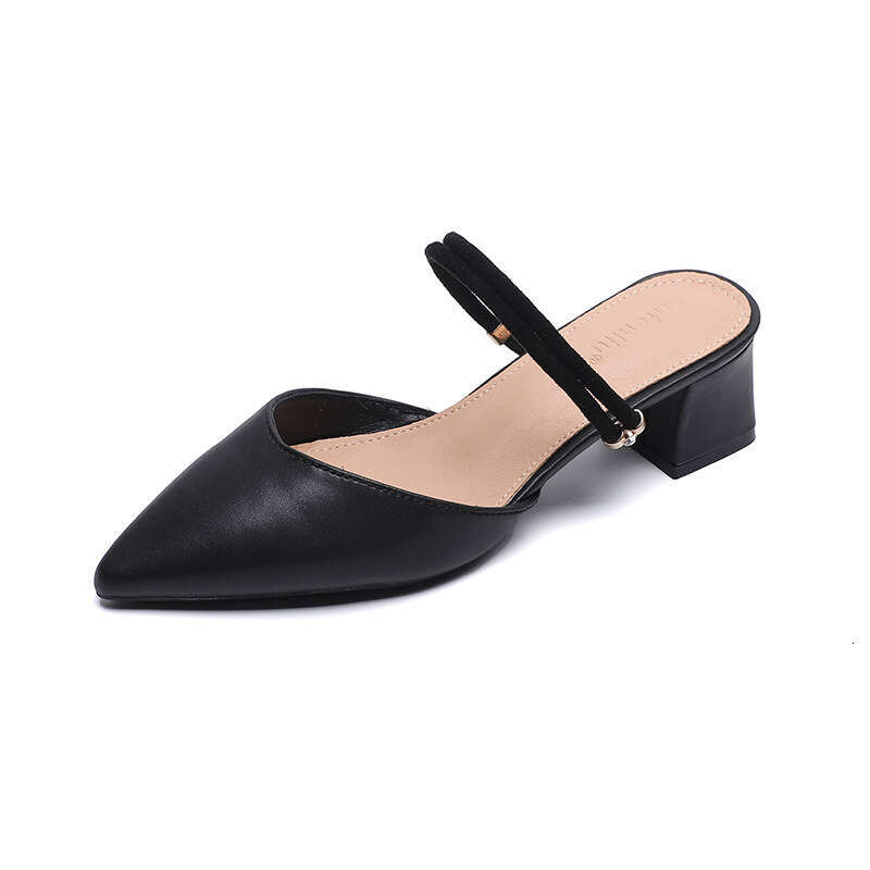 Women's Peep-Toe 2025 New Summer Mid-Heel Chunky Heel Fairy Style Fashion Two-Way Dress Sandals