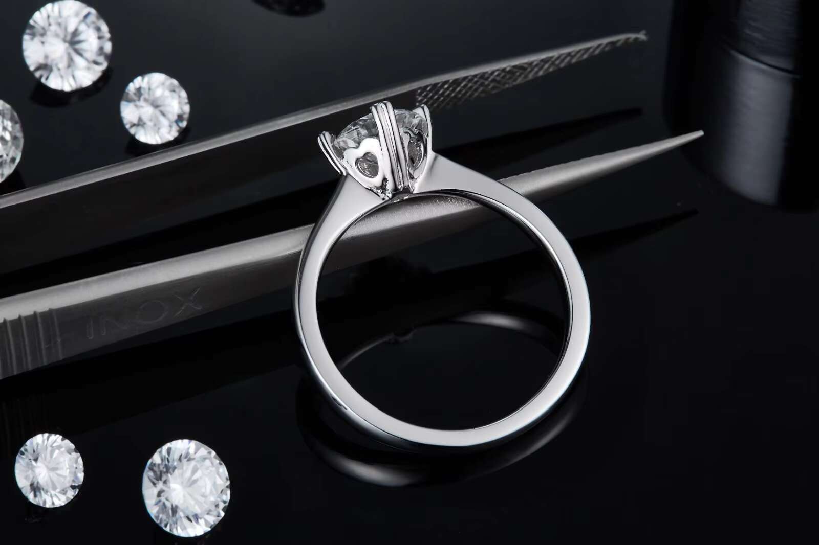 Moissanite Ring Jewellery 925 Sterling Silver Diamond Silver Ring for New Married Womans Finger Moissanite Eternity Ring