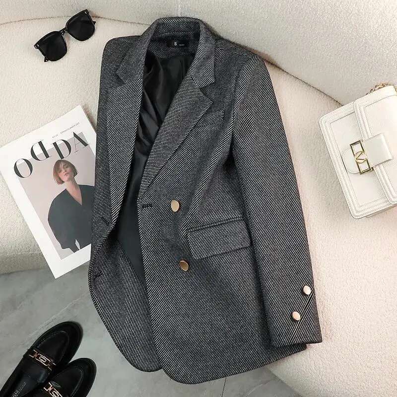 Brand Blazers Women Clothing Autumn Winter Button Office Ladies Coat Design Jacket Long Sleeve Outerwear Suits New