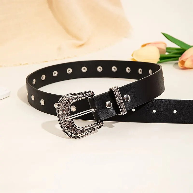 1 Pack Four Seasons Style Western Style Metal Carving Three Piece Suit Lemon Denim Belt Dress With Womens Belt 250527