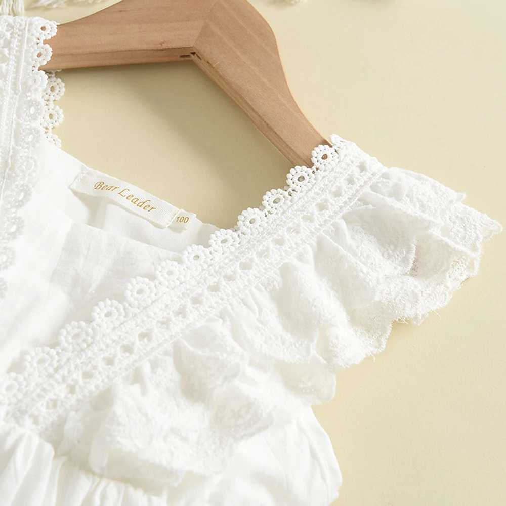 Bear Leader Kids Girls Dresses 2025 New Summer Lace Princess Dresses Children Solid color Clothing Baby Wedding Party Vestidos X250528