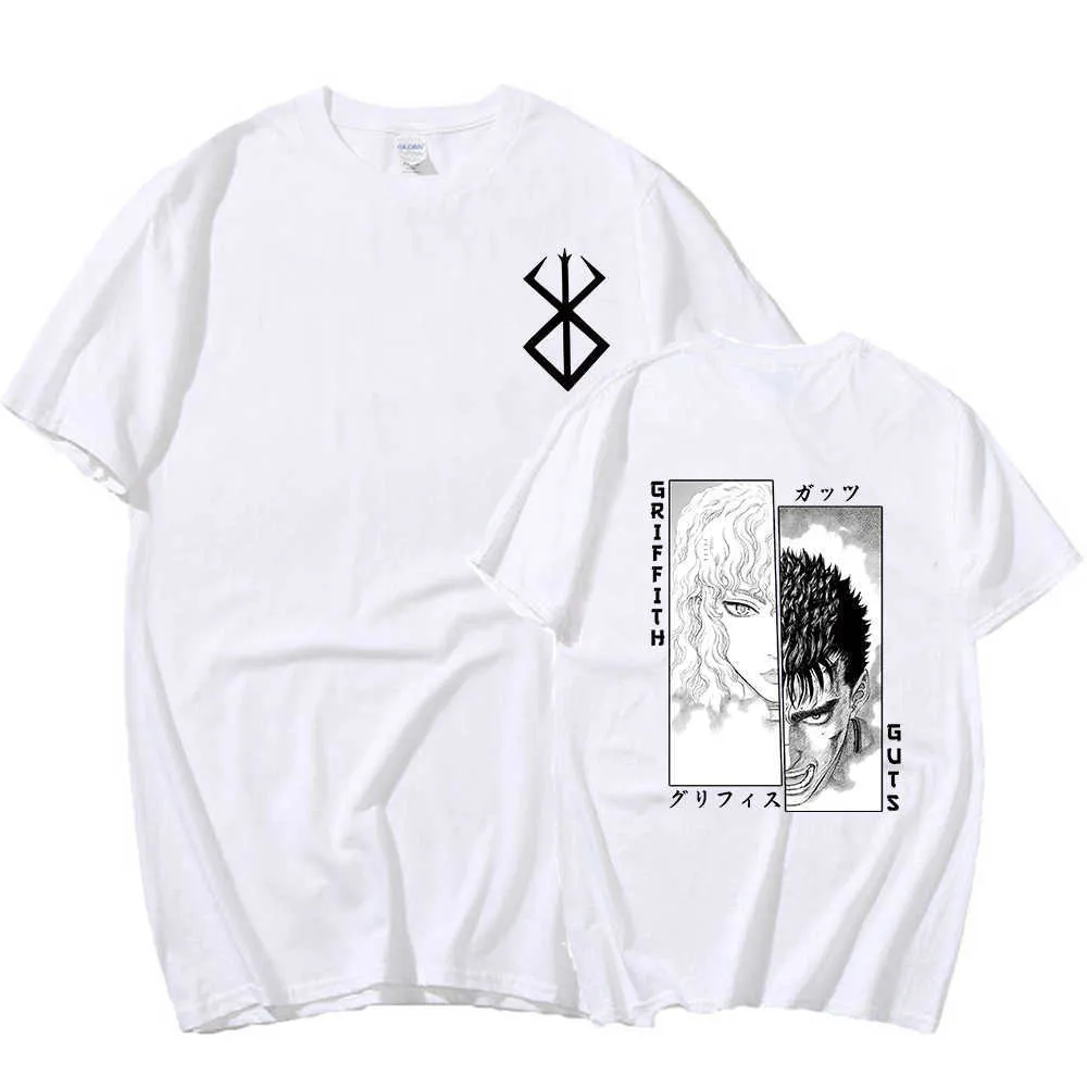 Men's T-Shirts 2025 Men Women T-Shirt Anime Guts Griffith T Shirt Harajuku Funny Berserk Print T-Shirt Clothes Hip Hop Tops Tees Summer Tops T230