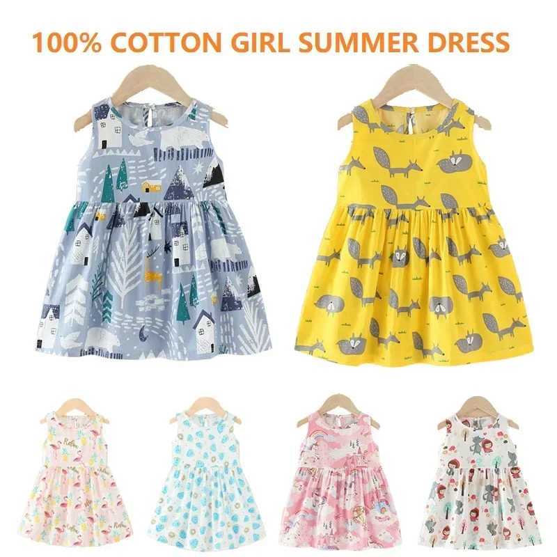 Girl Dresses Cotton Children Clothing Summer Kids Clothes Dresses For Girls Party Princess Fashion Outfit Cartoon Beach Dress X250528