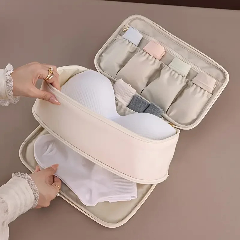 Travel Underwear Storage Bag Double Layer Waterproof Nylon Suitable for Business Trip Portable Underwear Panties Socks 250519